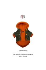 Peluş Astarlı Küçük Irk Köpek Montu Haki