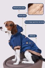 su geçirmez lacivert köpek mont, Köpek kıyafeti, Küçük ırk köpek
