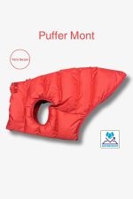 Kırmızı Puffer Köpek Montu – Küçük ve Orta Irklar – Su Geçirmez Kumaş, Su geçirmez Astar